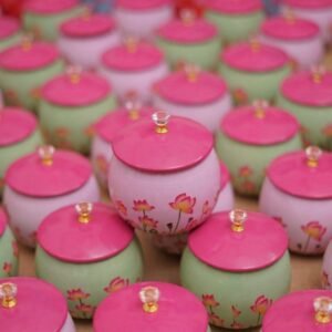 Pastel Floral Pot Jar